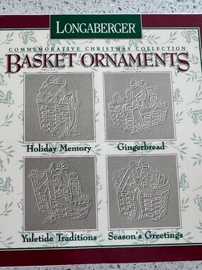 Longaberger Vintage pewter Commemorative Christmas Collection Basket Ornaments